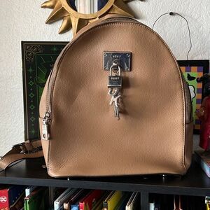 DKNY Taupe Brown / Tan Small backpack WOMENS BACKPACK